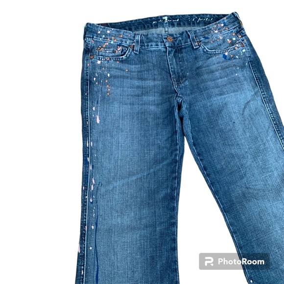 7 For All Mankind, Paint Splatter, Bootcut Jeans, Size 29 - Picture 4 of 12